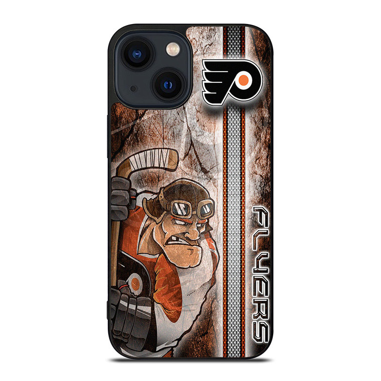 PHILADELPHIA FLYERS ICE HOCKEY GRUNGE LOGO iPhone 14 Plus Case Cover