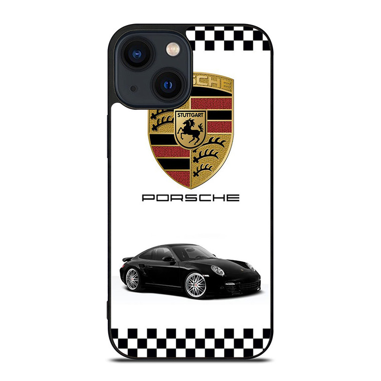 PORSCHE 911 CHECKERED EMBLEM iPhone 14 Plus Case Cover