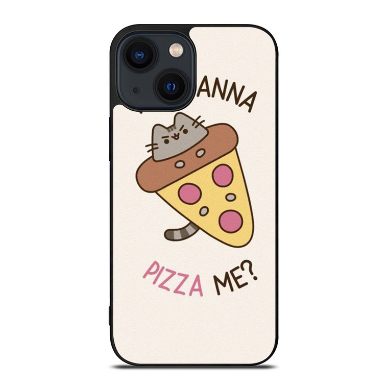PUSHEEN THE CAT PIZZA iPhone 14 Plus Case Cover