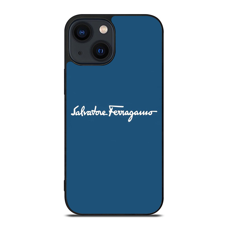 SALVATORE FERRAGAMO BLUE LOGO iPhone 14 Plus Case Cover