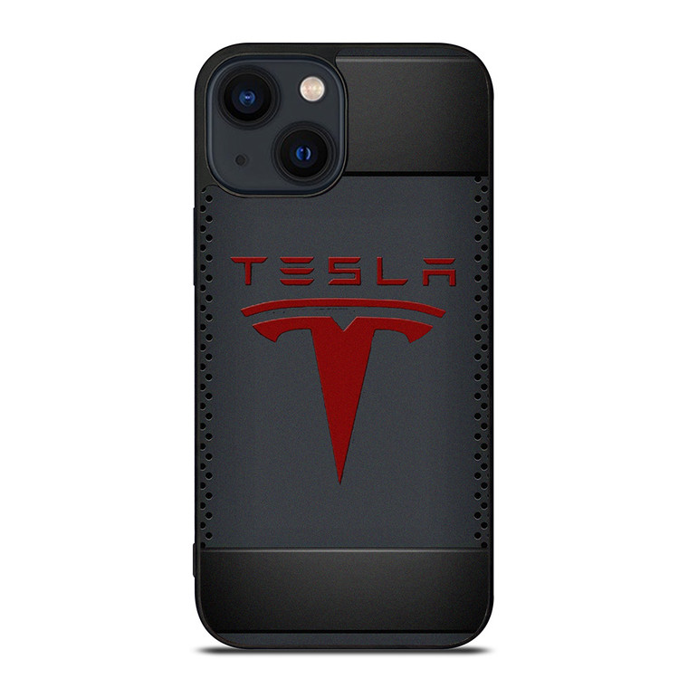 TESLA METAL CARBON LOGO iPhone 14 Plus Case Cover