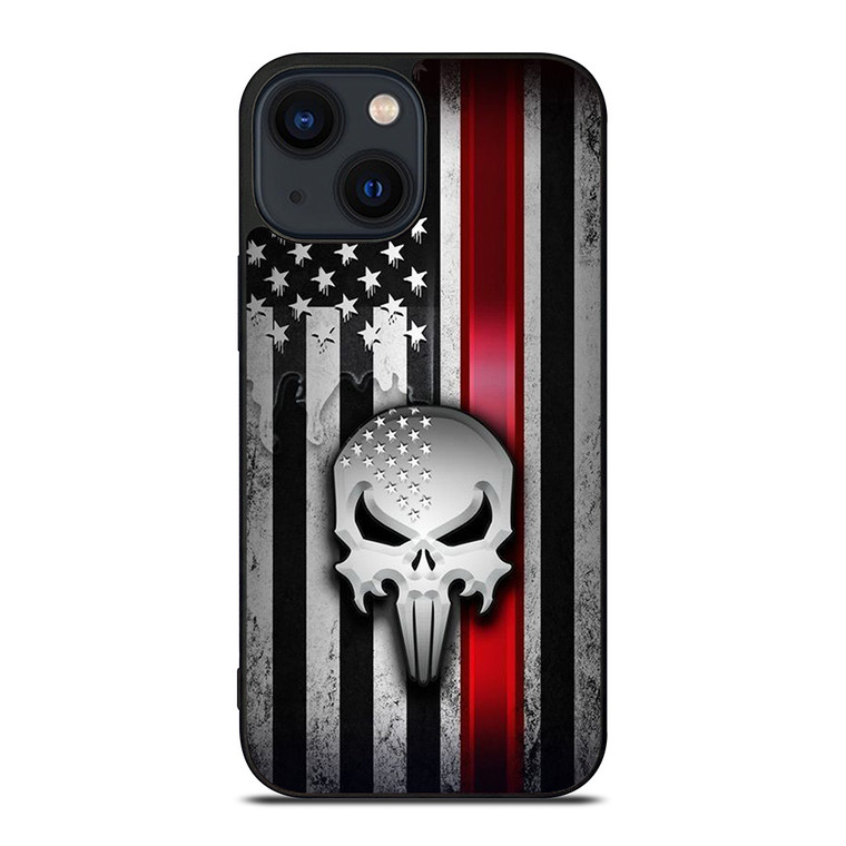 THE PUNISHER AMERICAN FLAG METAL iPhone 14 Plus Case Cover