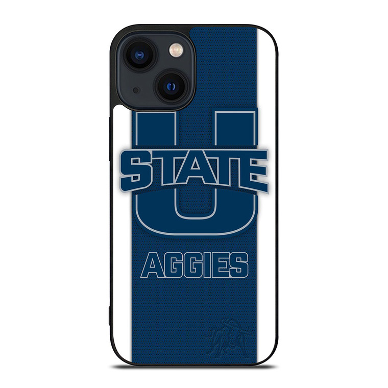 UTAH STATE AGGIES CARBON LOGO iPhone 14 Plus Case Cover