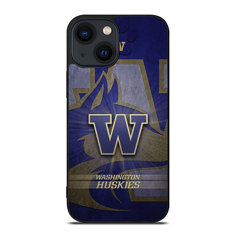 WASHINGTON HUSKIES LOGO METAL iPhone 14 Plus Case Cover WASHINGTON HUSKIES LOGO METAL iPhone 14 Plus Case Cover