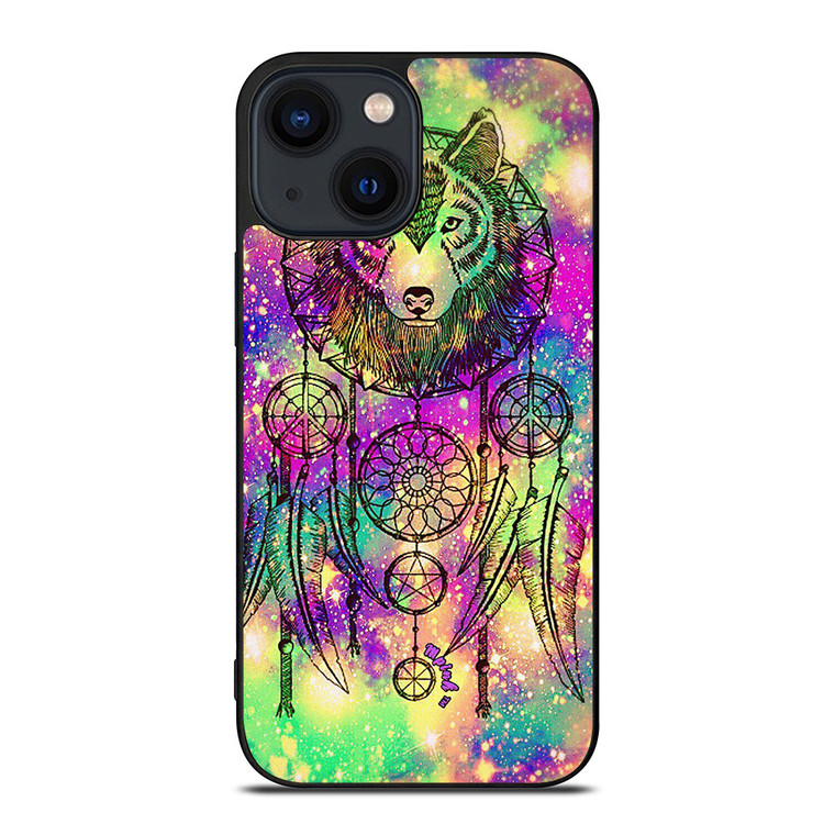 WHITE WOLF DREAMCATCHER TIE DIE iPhone 14 Plus Case Cover WHITE WOLF DREAMCATCHER TIE DIE iPhone 14 Plus Case Cover