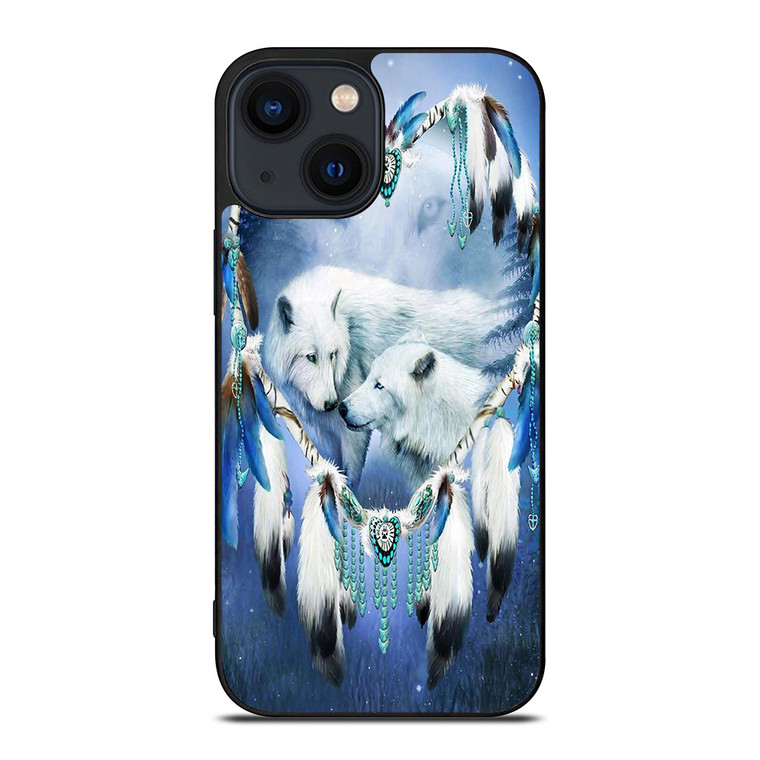 WHITE WOLF DREAMCATCHER iPhone 14 Plus Case Cover