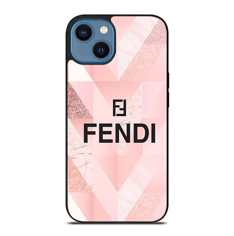 FENDI ROMA PINK TAPESTRY LOGO iPhone 14 Case Cover