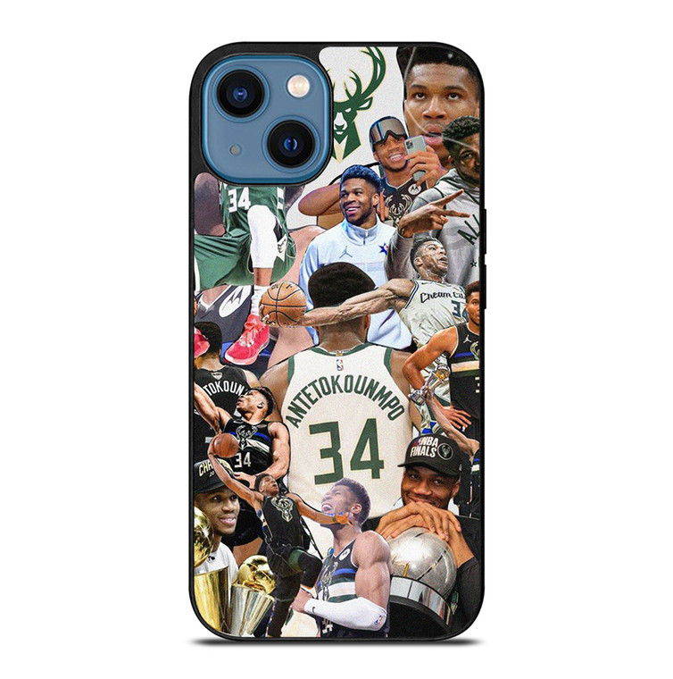 GIANNIS ANTETOKOUNMPO MILWAUKEE BUCKS COLLAGE iPhone 14 Case Cover GIANNIS ANTETOKOUNMPO MILWAUKEE BUCKS COLLAGE iPhone 14 Case Cover