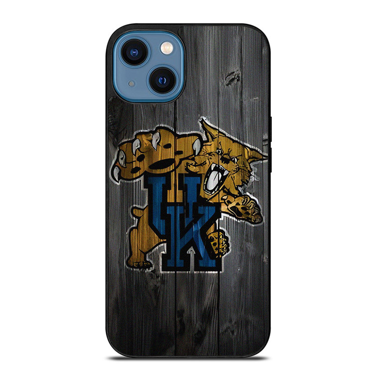 KENTUCKY WILDCATS UNIVERSITY WOOD LOGO iPhone 14 Case Cover