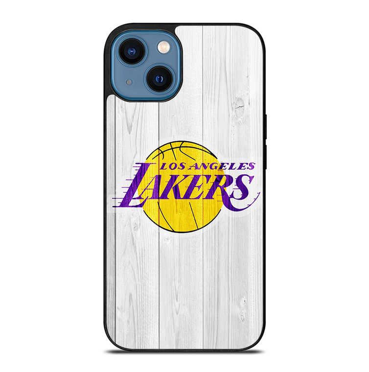 LOS ANGELES LAKERS WHITE WOOD iPhone 14 Case Cover