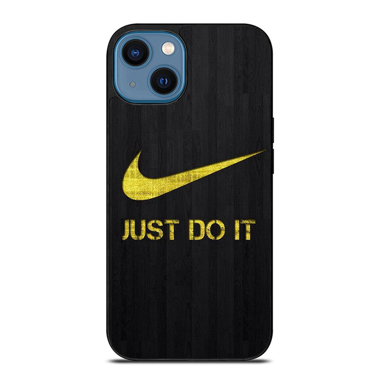 NIKE JUST DO IT WOOD LOGO YELLOW iPhone 14 Case Cover