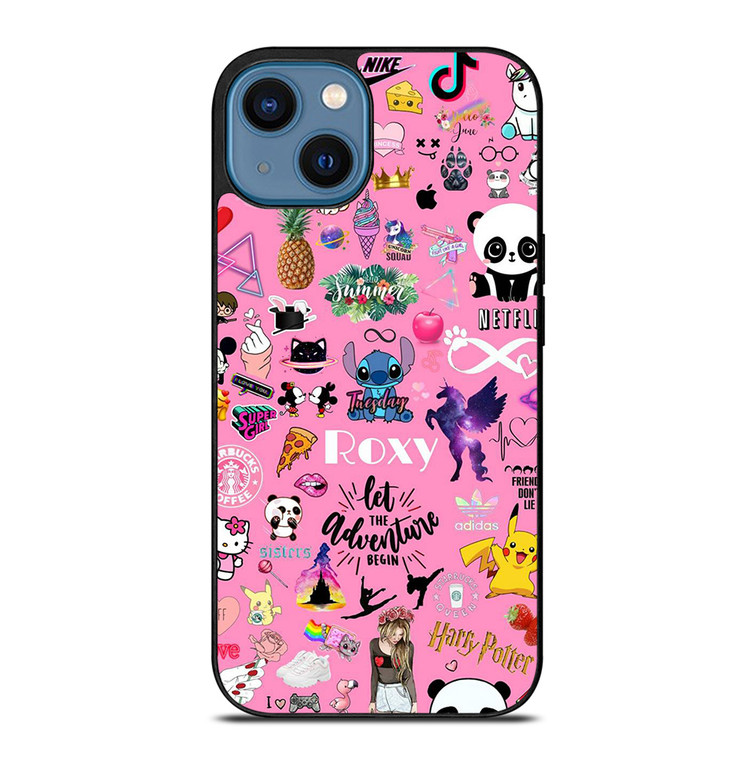 ROXY CARTOON PINK COLLAGE iPhone 14 Case Cover