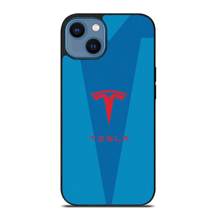 TESLA BLUE LOGO iPhone 14 Case Cover