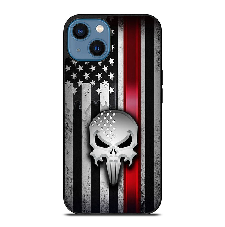 THE PUNISHER AMERICAN FLAG METAL iPhone 14 Case Cover