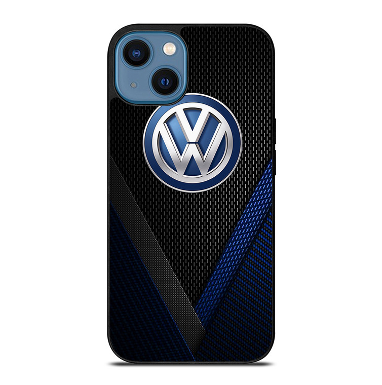 VW VOLKSWAGEN BLUE CARBON EMBLEM iPhone 14 Case Cover