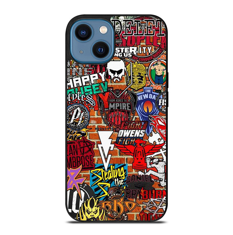 WWE WRESTLING SHIELD SYMBOL COLLAGE iPhone 14 Case Cover