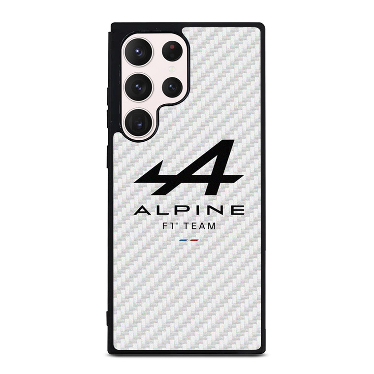 ALPINE F1 TEAM FORMULA ONE WHITE CARBON Samsung Galaxy S23 Ultra Case Cover