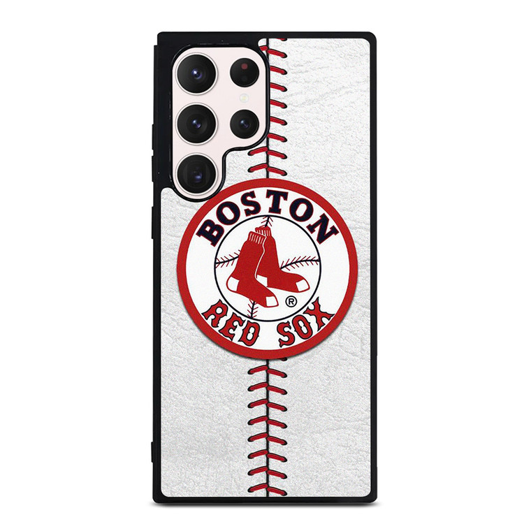 BOSTON RED SOX LEATHER STITCH Samsung Galaxy S23 Ultra Case Cover
