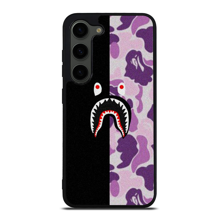 BAPE SHARK BLACK PURPLE CAMO Samsung Galaxy S23 Plus Case Cover