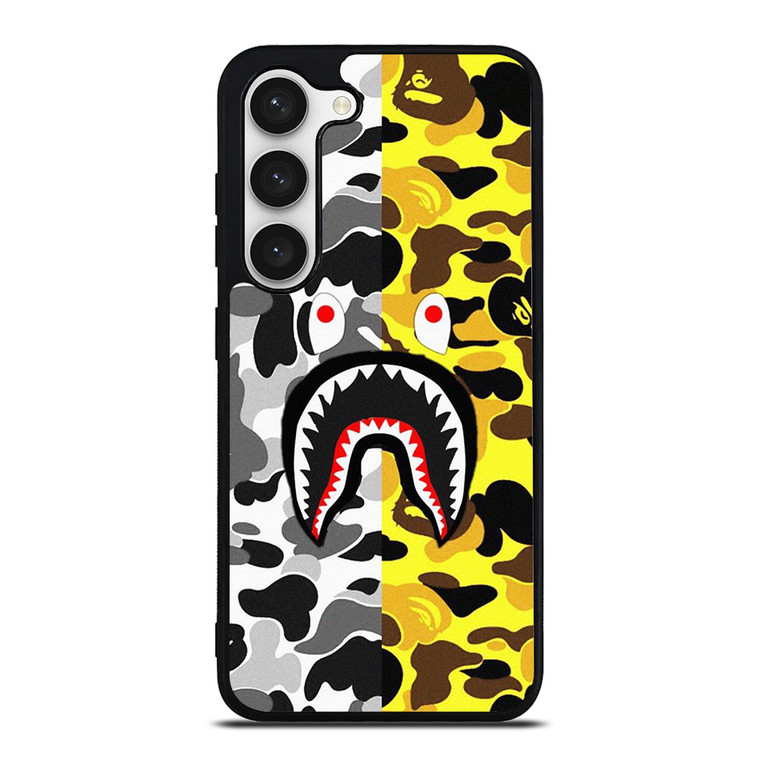 BAPE SHARK GREY YELLOW Samsung Galaxy S23 Case Cover