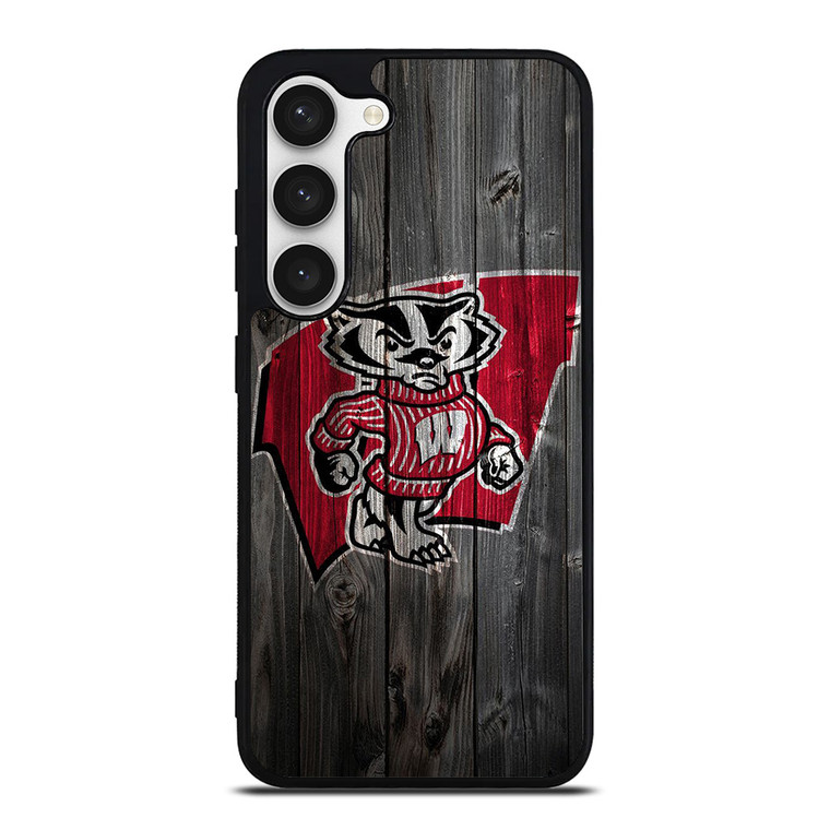 WISCONSIN BADGERS WOOD LOGO Samsung Galaxy S23 Case Cover