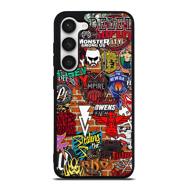 WWE WRESTLING SHIELD SYMBOL COLLAGE Samsung Galaxy S23 Case Cover