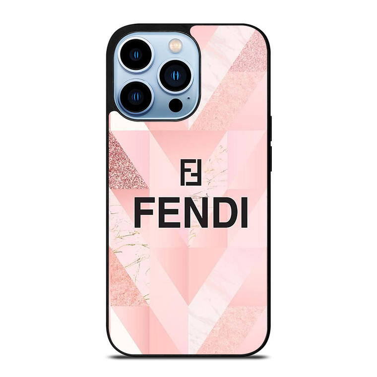 FENDI ROMA PINK TAPESTRY LOGO iPhone 13 Pro Max Case Cover
