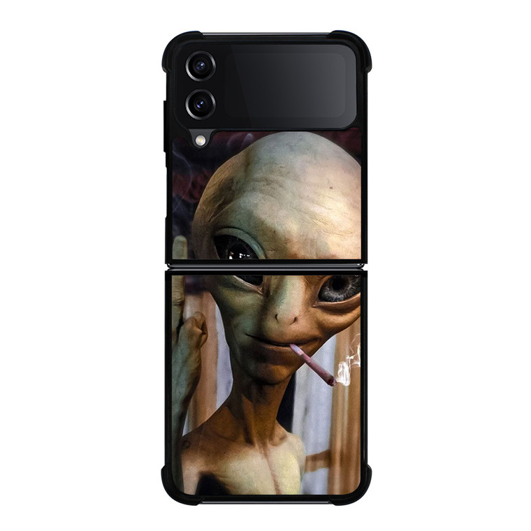 ALIEN MIDDLE FINGER SMOKING Samsung Galaxy Z Flip 4 Case Cover