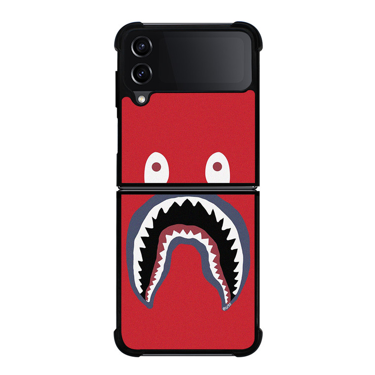 BAPE SHARK CARTOON RED Samsung Galaxy Z Flip 4 Case Cover