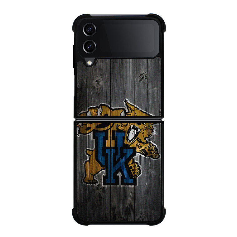 KENTUCKY WILDCATS UNIVERSITY WOOD LOGO Samsung Galaxy Z Flip 4 Case Cover