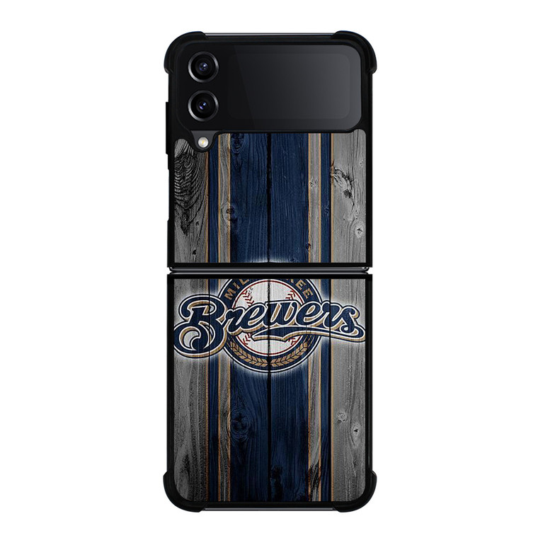 MILWAUKEE BREWERS BASEBALL WOODEN LOGO Samsung Galaxy Z Flip 4 Case Cover