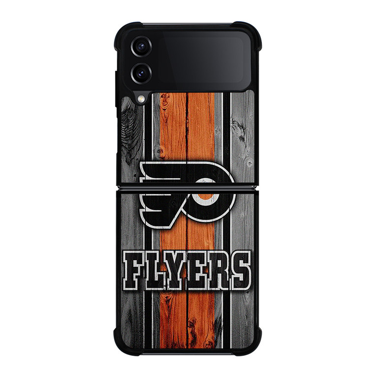 PHILADELPHIA FLYERS HOCKEY WOOD LOGO Samsung Galaxy Z Flip 4 Case Cover