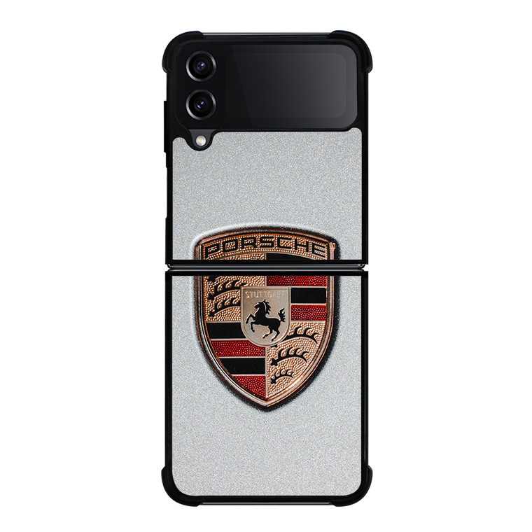 PORSCHE SILVER METAL EMBLEM Samsung Galaxy Z Flip 4 Case Cover