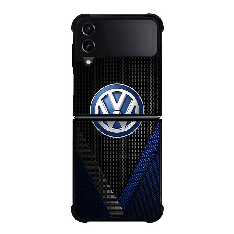 VW VOLKSWAGEN BLUE CARBON EMBLEM Samsung Galaxy Z Flip 4 Case Cover
