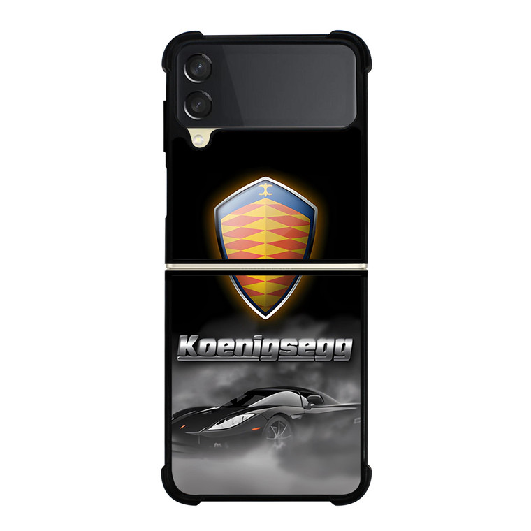 KOENIGSEGG SUPERCAR BLACK EMBLEM Samsung Galaxy Z Flip 3 Case Cover