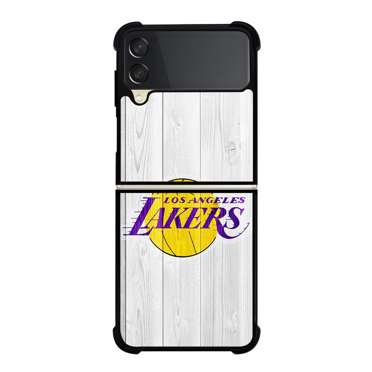 LOS ANGELES LAKERS WHITE WOOD Samsung Galaxy Z Flip 3 Case Cover