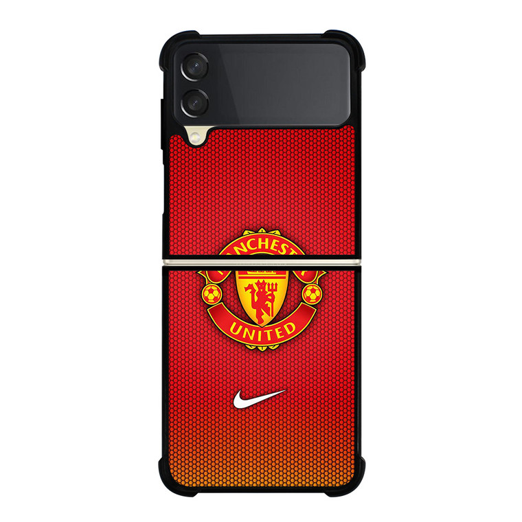 MANCHESTER UNITED NIKE RED CARBON Samsung Galaxy Z Flip 3 Case Cover