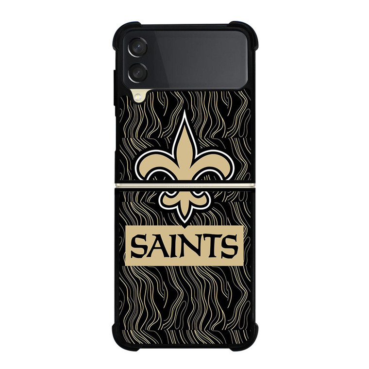 NEW ORLEANS SAINTS FOOTBALL ABSTRACT LINE Samsung Galaxy Z Flip 3 Case Cover