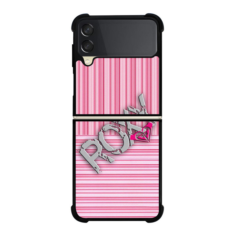 ROXY PINK STRIPE EMBLEM Samsung Galaxy Z Flip 3 Case Cover