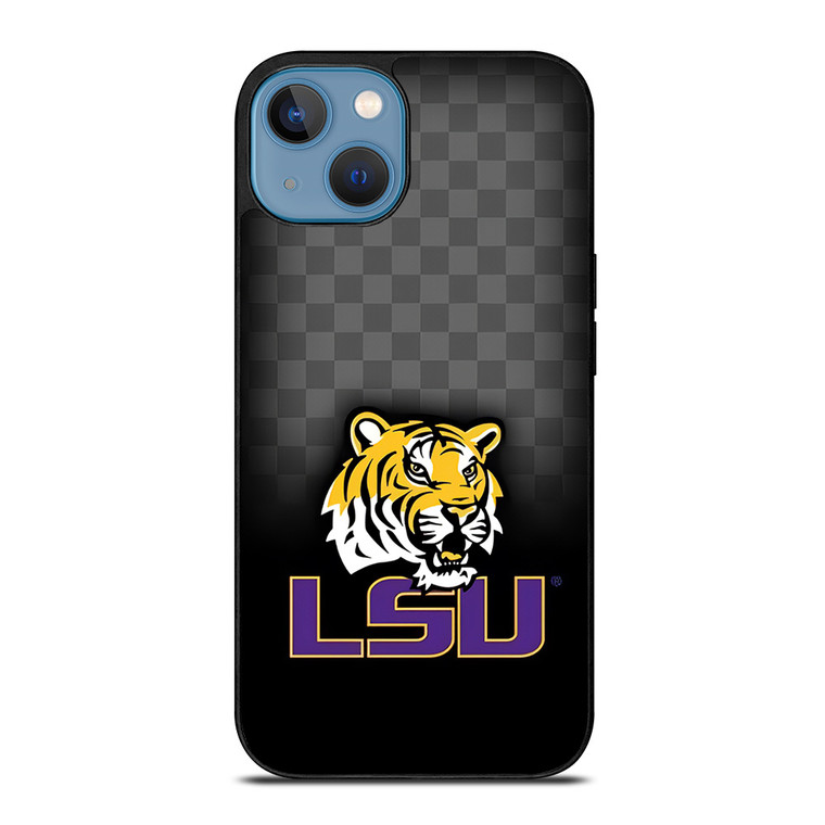 LSU TIGERS FOOTBALL CHECKERBOARD LOGO iPhone 13 Case Cover