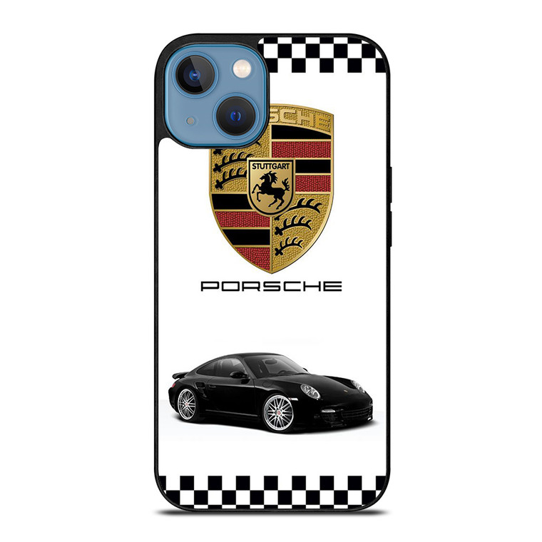 PORSCHE 911 CHECKERED EMBLEM iPhone 13 Case Cover