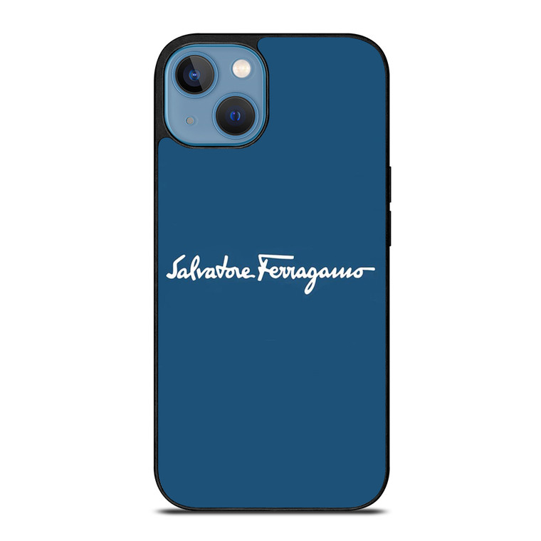 SALVATORE FERRAGAMO BLUE LOGO iPhone 13 Case Cover