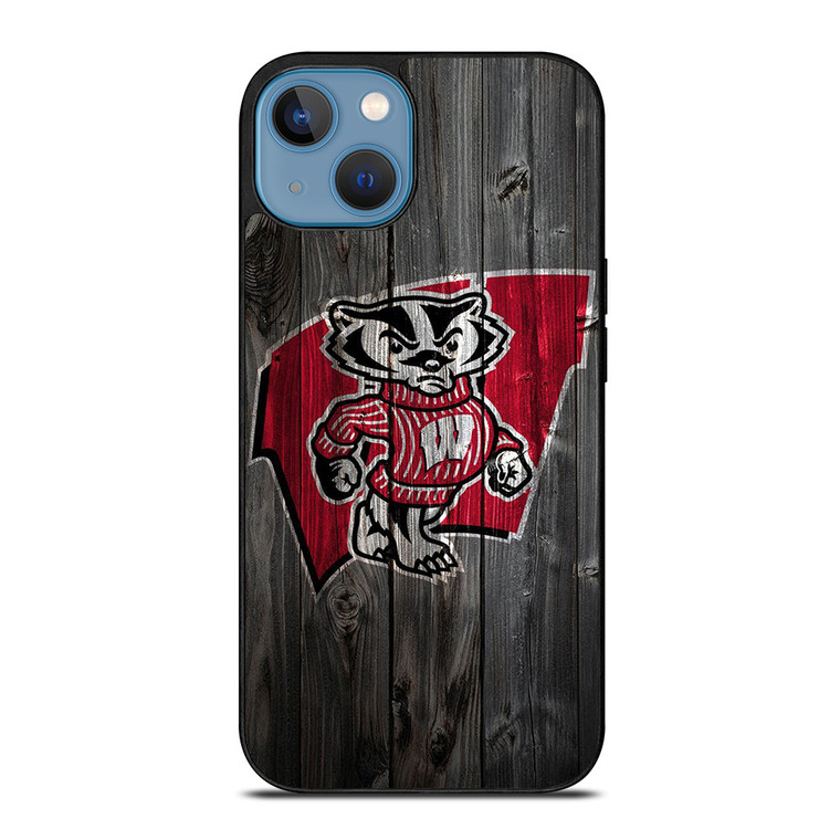 WISCONSIN BADGERS WOOD LOGO iPhone 13 Case Cover