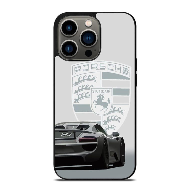 PORSCHE STUTTGART 918 SPYDER POSTER WHITE iPhone 13 Pro Case Cover