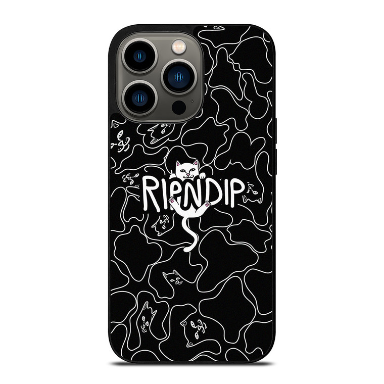 RIPNDIP BLACK DOODLE LOGO iPhone 13 Pro Case Cover