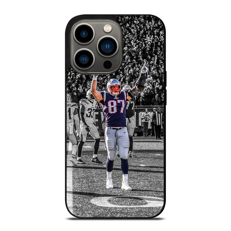 ROB GRONKOWSKI NEW ENGLAND PATRIOTS BLACK WHITE iPhone 13 Pro Case Cover