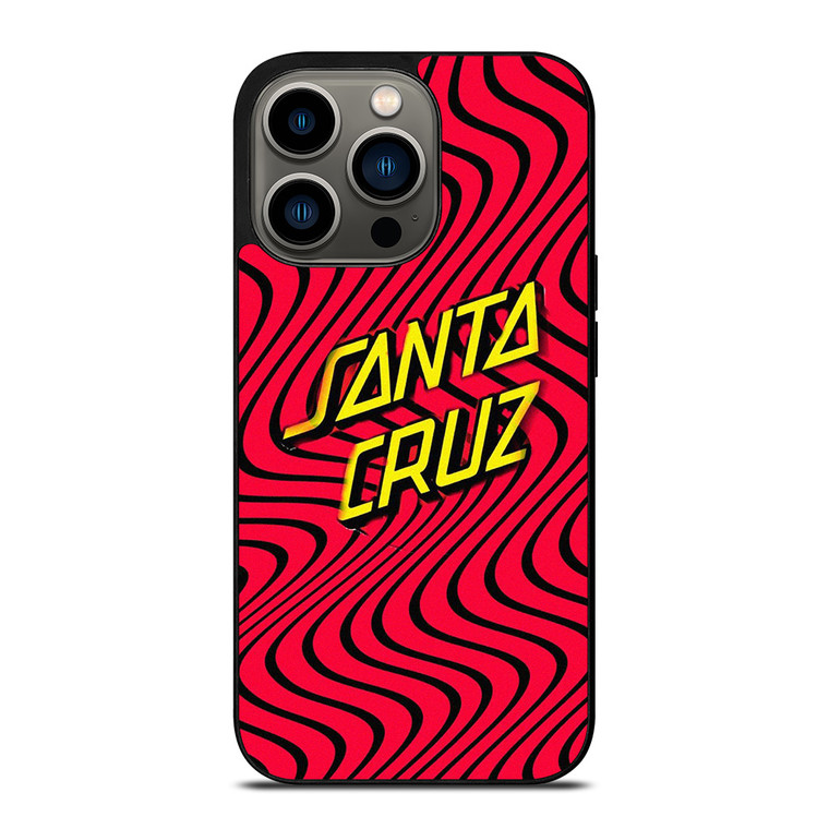 SANTA CRUZ SKATEBOARD WAVY RED iPhone 13 Pro Case Cover