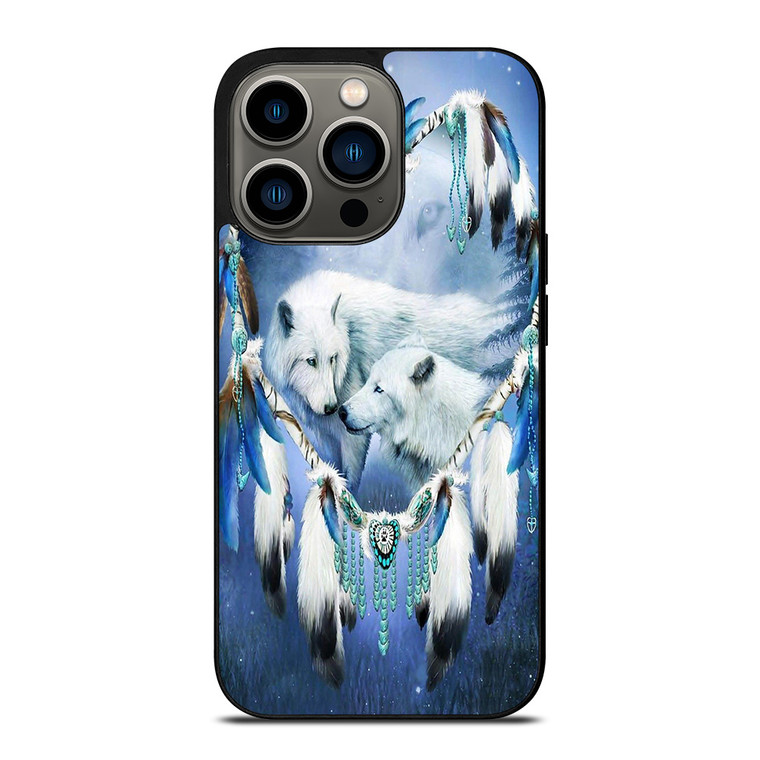 WHITE WOLF DREAMCATCHER iPhone 13 Pro Case Cover