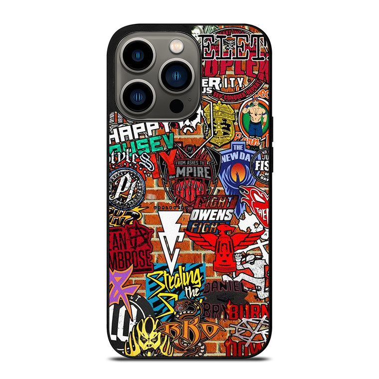 WWE WRESTLING SHIELD SYMBOL COLLAGE iPhone 13 Pro Case Cover