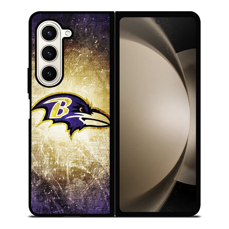 BALTIMORE RAVENS NFL METAL LOGO Samsung Galaxy Z Fold 5 Case Cover